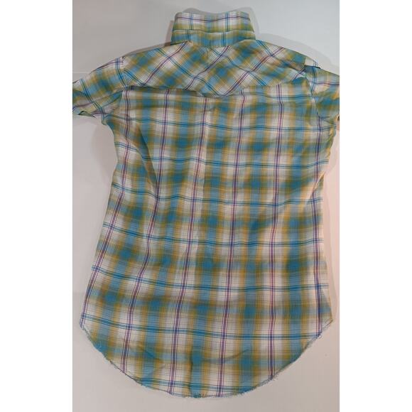 Vintage 70s Pearl Snap Plaid Western Shirt 15.5 Rockabilly Rodeo Cowboy Y2K - Picture 6 of 7